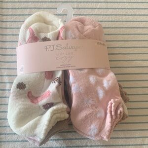 PJ Salvage Pink and White Patterned Socks